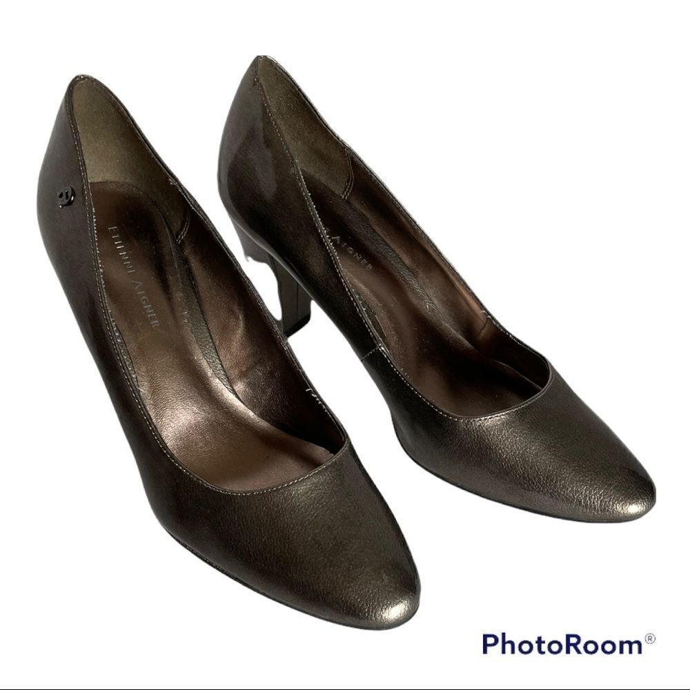 Etienne Aigner Metallic Gunmetal color heels, comfortable, Size 9